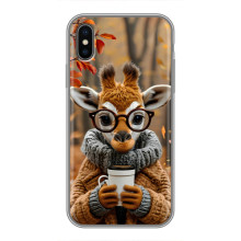 Друкований чохол 'Звірята з кавою' для iPhone Xs Max – Жираф з кавою