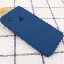 Чехол Silicone Case Square Full Camera Protective (AA) для Apple iPhone XS / X (5.8") – Синий