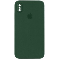 Чехол Silicone Case Square Full Camera Protective (AA) для Apple iPhone XS / X (5.8") – Зеленый