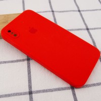 Чохол Silicone Case Square Full Camera Protective (AA) для Apple iPhone XS / X (5.8") – Червоний