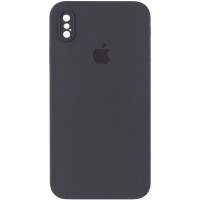 Чехол Silicone Case Square Full Camera Protective (AA) для Apple iPhone XS / X (5.8") – Серый