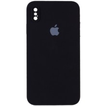 Чехол Silicone Case Square Full Camera Protective (AA) для Apple iPhone XS / X (5.8") – Черный