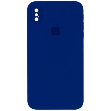 Чохол Silicone Case Square Full Camera Protective (AA) для Apple iPhone XS / X (5.8") – Синій