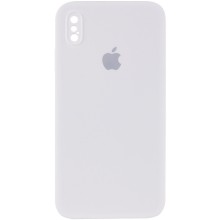 Чехол Silicone Case Square Full Camera Protective (AA) для Apple iPhone XS / X (5.8") (Белый)