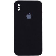 Чехол Silicone Case Square Full Camera Protective (AA) для Apple iPhone XS / X (5.8") (Черный)