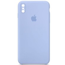 Чехол Silicone Case Square Full Camera Protective (AA) для Apple iPhone XS / X (5.8") (Голубой)