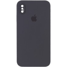 Чехол Silicone Case Square Full Camera Protective (AA) для Apple iPhone XS / X (5.8") (Серый)