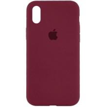 Чехол Silicone Case Full Protective (AA) для Apple iPhone X / XS (5.8") – Бордовый