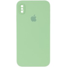 Чохол Silicone Case Square Full Camera Protective (AA) для Apple iPhone X / XS (5.8") (М'ятний)