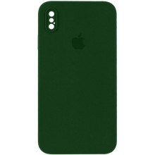 Чохол Silicone Case Square Full Camera Protective (AA) для Apple iPhone X / XS (5.8") (Зелений)