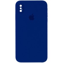 Чохол Silicone Case Square Full Camera Protective (AA) для Apple iPhone X / XS (5.8") (Синій)