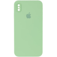 Чохол Silicone Case Square Full Camera Protective (AA) для Apple iPhone X / XS (5.8") (М'ятний)