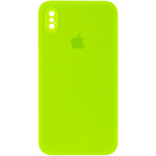 Чохол Silicone Case Square Full Camera Protective (AA) для Apple iPhone X / XS (5.8") – Салатовий