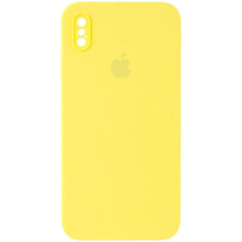 Чохол Silicone Case Square Full Camera Protective (AA) для Apple iPhone X / XS (5.8") – Жовтий