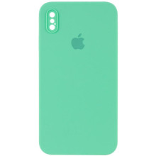 Чохол Silicone Case Square Full Camera Protective (AA) для Apple iPhone X / XS (5.8") – Зелений
