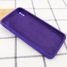 Чехол Silicone Case Square Full Camera Protective (AA) для Apple iPhone XS / X (5.8") – Фиолетовый