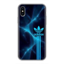 Чохли Адидас для iPhone Xs (AlphaPrint) (Синій Адідас)
