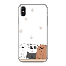 Чехлы с изображением разных животных для iPhone Xs (Удивленные медвеженки)