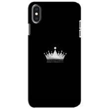 Чехол (Корона на чёрном фоне) для Айфон Xs – Белая корона