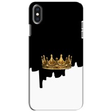 Чехол (Корона на чёрном фоне) для Айфон Xs – Золотая корона