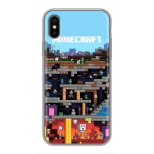 Чохол Майнкрафт на iPhone Xs (AlphaPrint) Minecraft (фон Minecraft)
