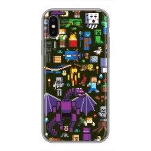 Чохол Майнкрафт на iPhone Xs (AlphaPrint) Minecraft (Колаж Майнкрафт)