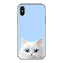 Чехол на тематику: Коты для iPhone Xs (Белый кот)