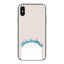Чехол на тематику: Коты для iPhone Xs (Белый котик)