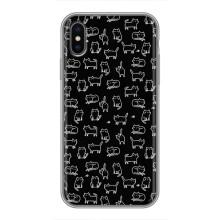 Чехол на тематику: Коты для iPhone Xs (Котики на черном)
