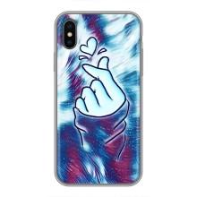 Чехол с принтом для iPhone Xs (AlphaPrint - Знак сердечка)