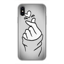 Чехол с принтом для iPhone Xs (AlphaPrint - Знак сердечка)