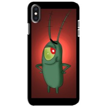 Чехол с картинкой "Одноглазый Планктон" на iPhone Xs (Стильный Планктон)