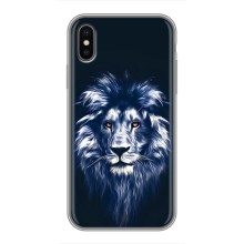 Чохол з картинкою ЛЕВ для iPhone Xs (VPrint) (Синій Лев)