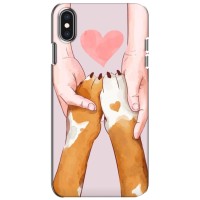 Чехол (ТПУ) Милые собачки для iPhone Xs (Любовь к собакам)