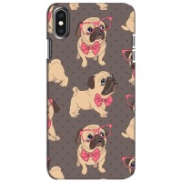 Чехол (ТПУ) Милые собачки для iPhone Xs – Собачки Мопсики