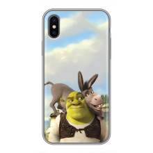 Чехол с мультфильмом Шрек на iPhone Xs – Шрек и осел