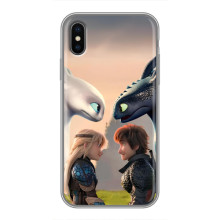 Чехол как приручить дракона на iPhone Xs – Гикавка и Астрид