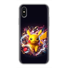 Чохол з Пікачу на iPhone Xs (Пікачу з м'ячем)