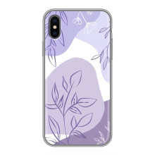 Силиконовый чехол с принтом в цветах на iPhone Xs – Фиолетовый дизайн