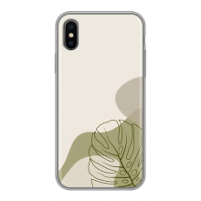 Силиконовый чехол с принтом в цветах на iPhone Xs – Монстера зелёная