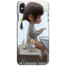 Девчачий Чехол для iPhone Xs (Девочка с игрушкой)