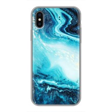 Мраморний чехол на iPhone Xs (VPrint) (Блакитний мрамор)