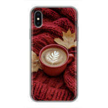 Чехол с уникальным дизайном «Осень с кофе» для iPhone Xs – Кофе на пледе