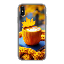 Чехол с уникальным дизайном «Осень с кофе» для iPhone Xs – Кофе с жёлтым