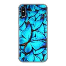 Силиконовый бампер с картинкой животных для iPhone Xs (Крылья бабочек)