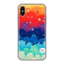 Силиконовый чехол с котиком для iPhone Xs (Mew)