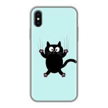 Силиконовый чехол с котиком для iPhone Xs (Падающий кот)