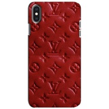 Текстурный Чехол Louis Vuitton для Айфон Xs (Красный ЛВ)