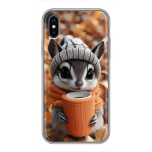 Печатный чехол «Зверята с кофе» для iPhone Xs