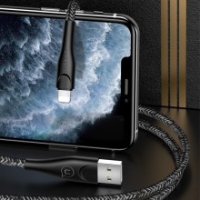 Дата кабель Usams US-SJ391 U41 Lightning Braided Data and Charging Cable 1m – Чорний